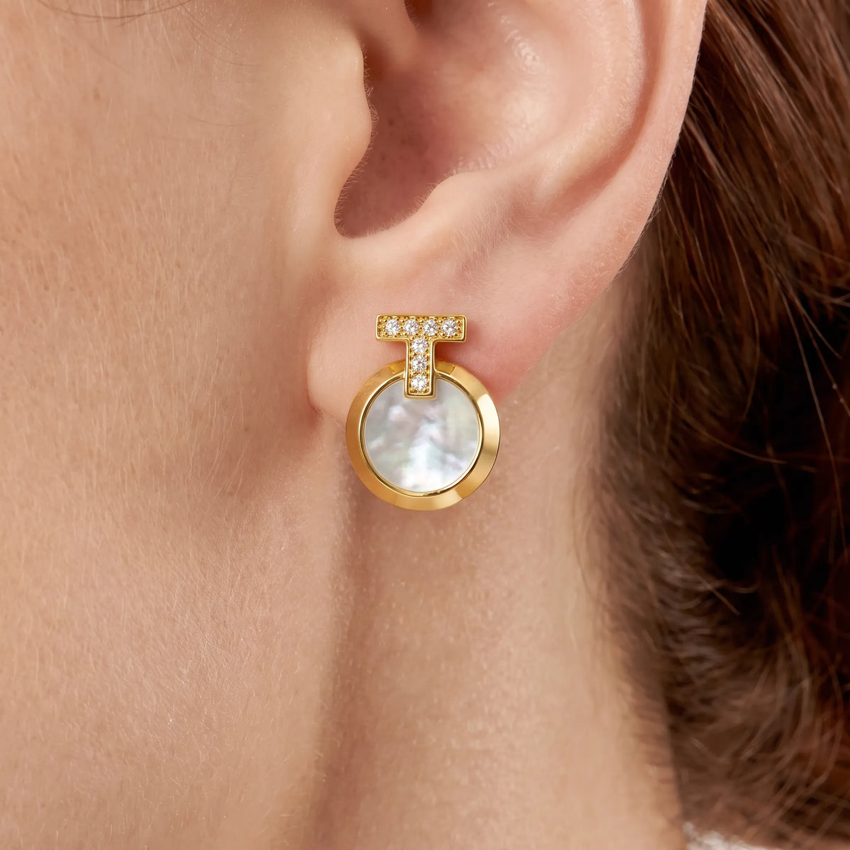 T1 Paved Circle Drop Earrings