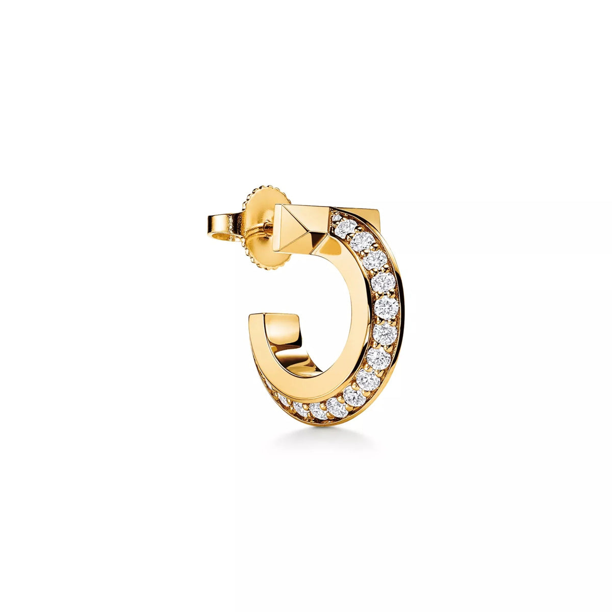 T1 Paved Sculpted Hoop Earrings