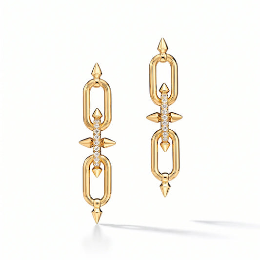 Titan Spear Link Drop Earrings