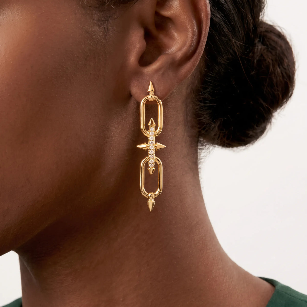 Titan Spear Link Drop Earrings