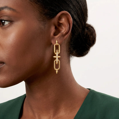 Titan Spear Link Drop Earrings