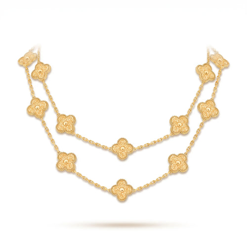 Vintage Alhambra 20 Motif Long Necklace