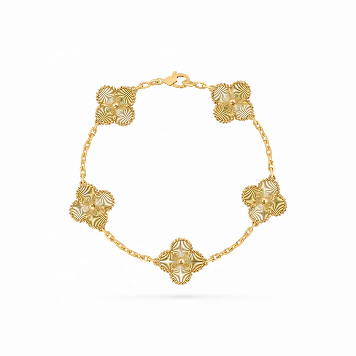 Vintage Alhambra 5 Motif Guilloche Bracelet