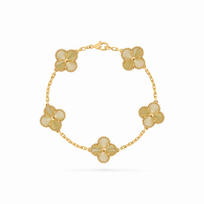 Vintage Alhambra 5 Motif Guilloche Bracelet