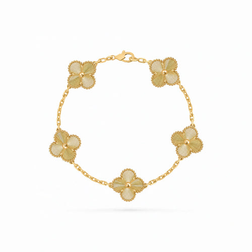 Vintage Alhambra 5 Motif Guilloche Bracelet