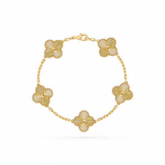 Vintage Alhambra 5 Motif Guilloche Bracelet