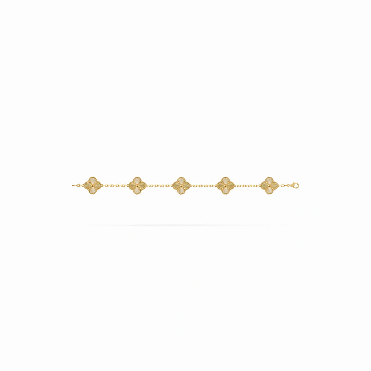 Vintage Alhambra 5 Motif Guilloche Bracelet