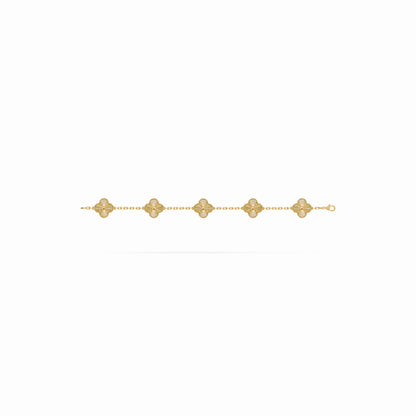 Vintage Alhambra 5 Motif Guilloche Bracelet