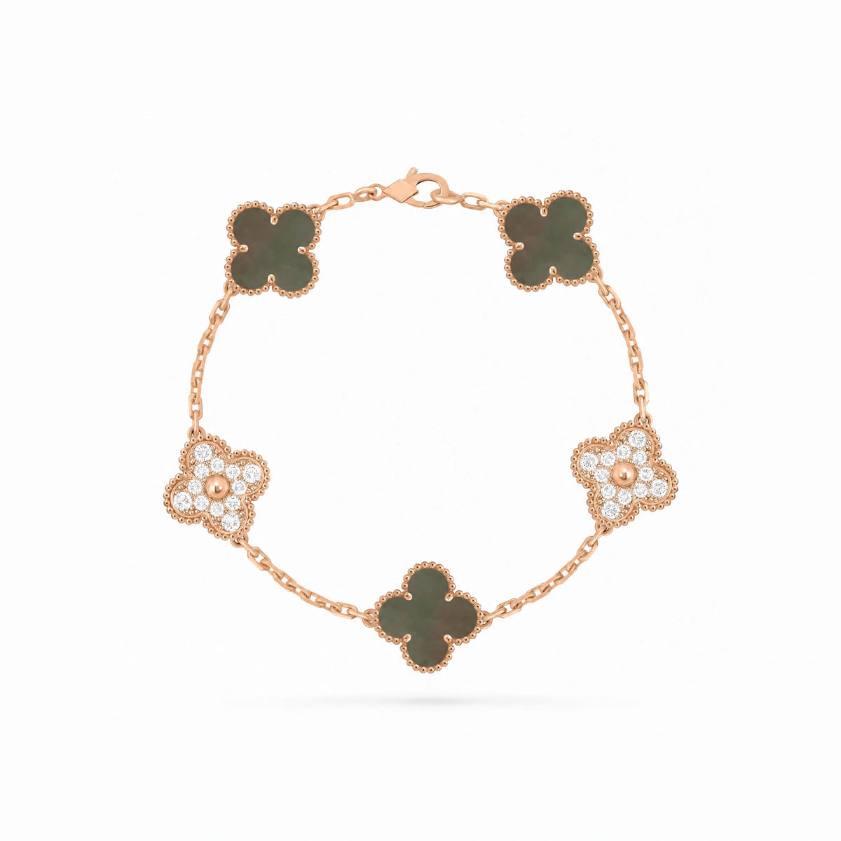 Vintage Alhambra 5 Motif Pave Bracelet