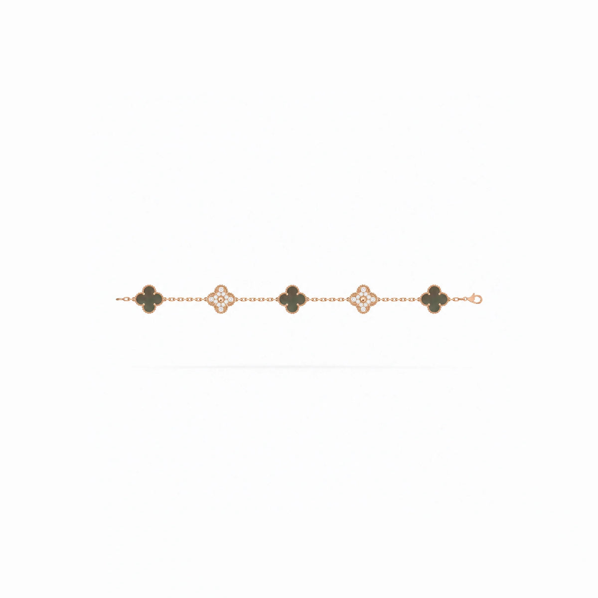 Vintage Alhambra 5 Motif Pave Bracelet