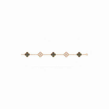 Vintage Alhambra 5 Motif Pave Bracelet