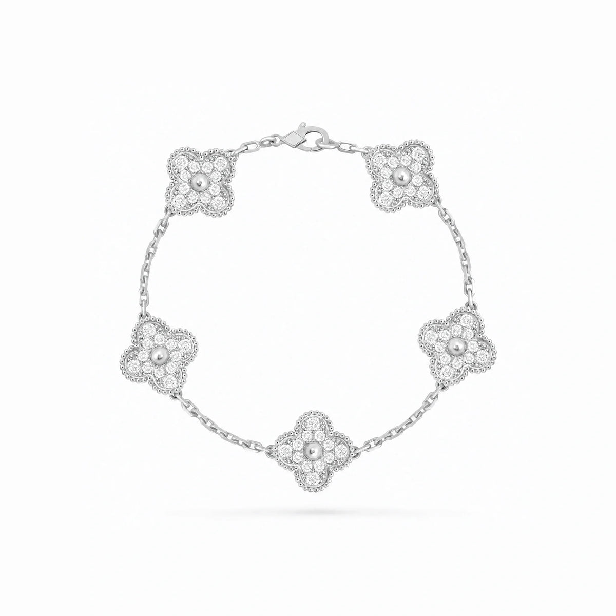 Vintage Alhambra 5 Motif Pave Elegance Bracelet